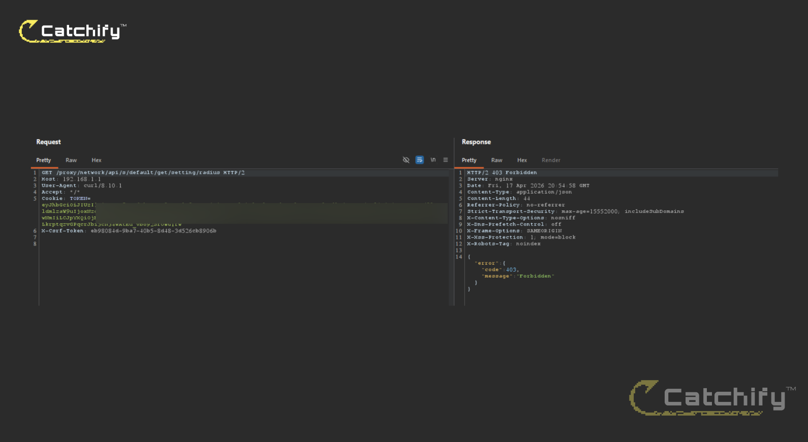 Direct request to /proxy/network returning 403 Forbidden