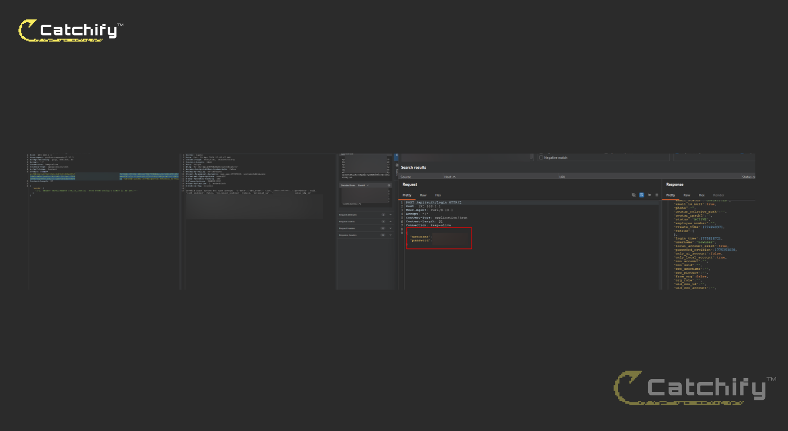 SQL injection response showing SIP credentials extracted from UniFi Talk database